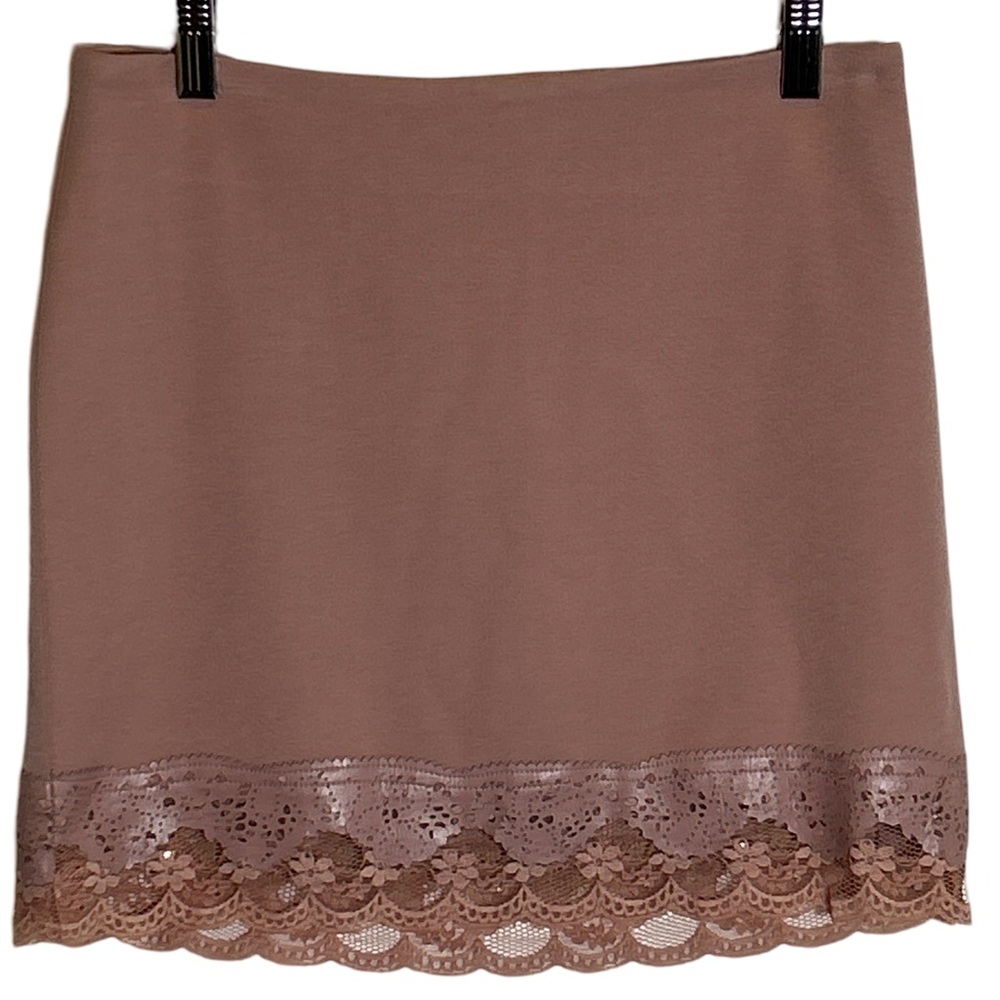 Absolu Women's Pink Mini Skirt with Lace Trim Size S